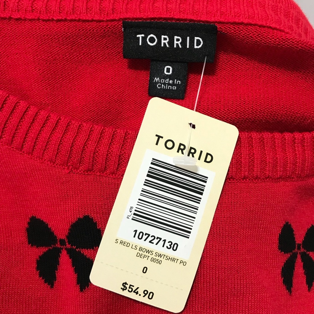 Torrid Size 0 Sweater Knit Top Red New Pullover - Picture 4 of 4